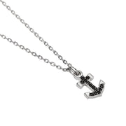 Mabina Collana in argento con ancora in zirconi neri 553872